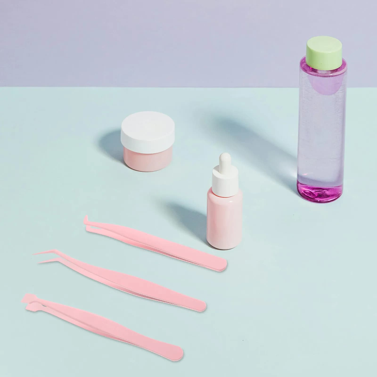 Set di 3 Pinzette per Ciglia Antiadesive con Finitura Opaca e Punta Fine, Strumento Applicatore per Ciglia Finte ed Extension