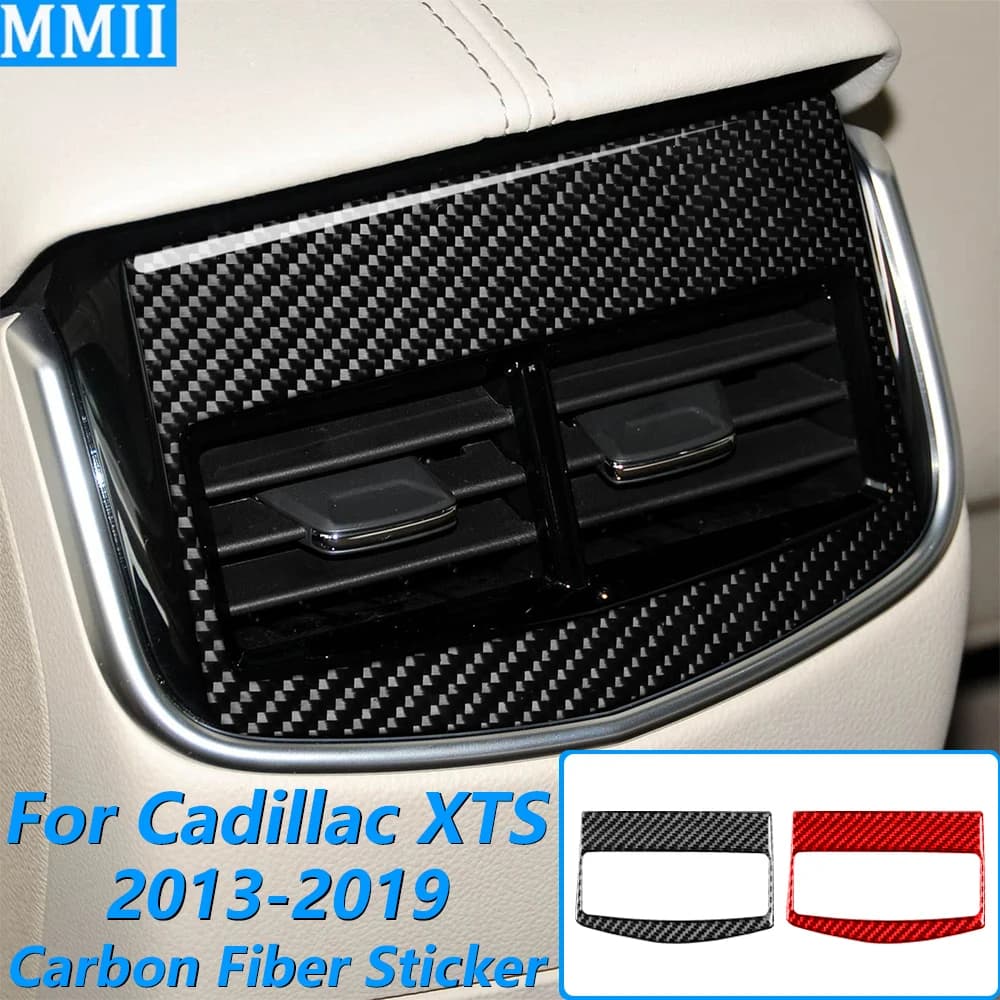 Per Cadillac XTS 2013-2019 Cornice in Fibra di Carbonio per Bocchetta di Ventilazione Posteriore, Pannello Decorativo, Accessori Auto, Adesivo Decorativo