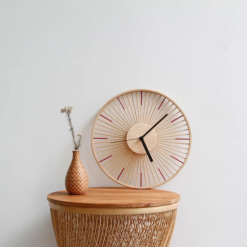 Orologi da parete silenziosi minimalisti Decorazione da parete moderna e semplice Orologio da parete rotondo in legno di design Decorazione domestica Duvar Saati