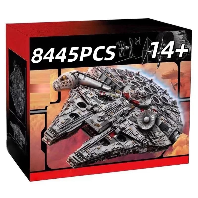8445 pezzi con supporto Millennium Ship Falcon Kit decorazione desktop compatibile con 75192 Star Bricks Regali di compleanno di Natale