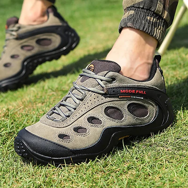 Scarpe da trekking da uomo in pelle bovina stivali da caccia scarpe da trekking impermeabili all'aperto da donna scarpe da ginnastica alla caviglia da viaggio da montagna da arrampicata