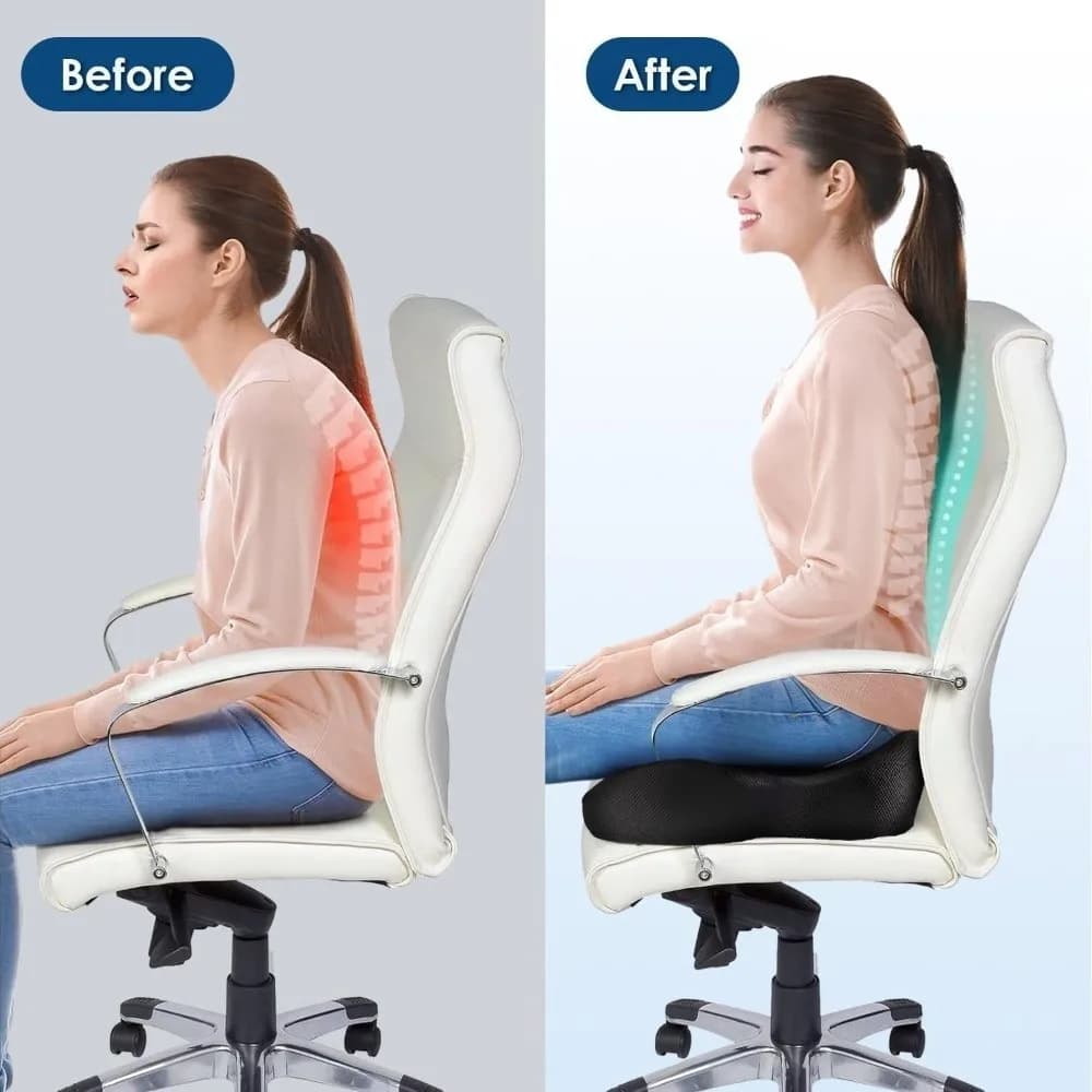 Cuscino per sedia da ufficio in memory foam Cuscino a forma di U Cuscino per sciatica a rimbalzo lento Supporto per sedia ergonomica Cuscino in coccyx