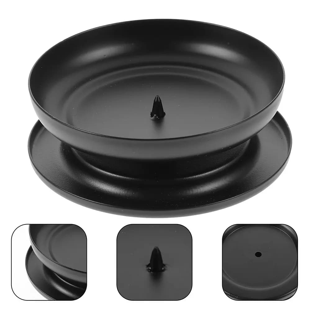 2 Pezzi Portacandele in Metallo, Supporti in Ferro per Candele a Colonna, Design Semplice, Portacandele da Tavolo Portatili per Casa e Ufficio