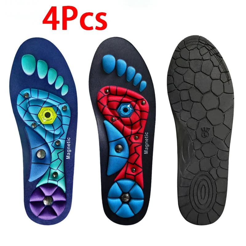 2Pcs/4Pcs NEW Plantar Acupoint Massage Insoles Men Women Magnetic Therapy Massage Insole Arch Support Orthopedic Shoe Pads