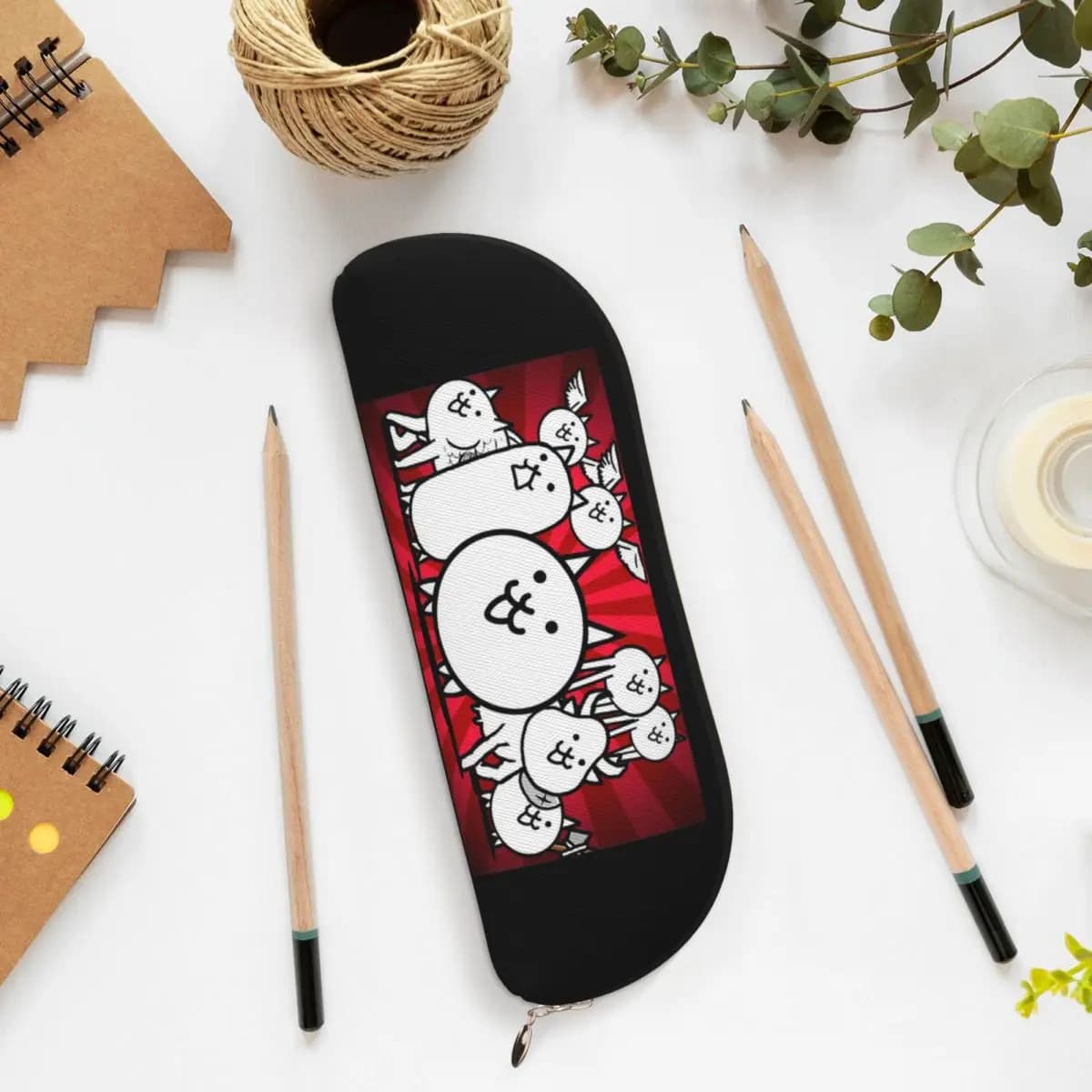 Nyanko Great War Battle Cats Astuccio per matite Portapenne Forniture per cancelleria Astuccio per penne di grande capacità Astuccio per matite per bambini