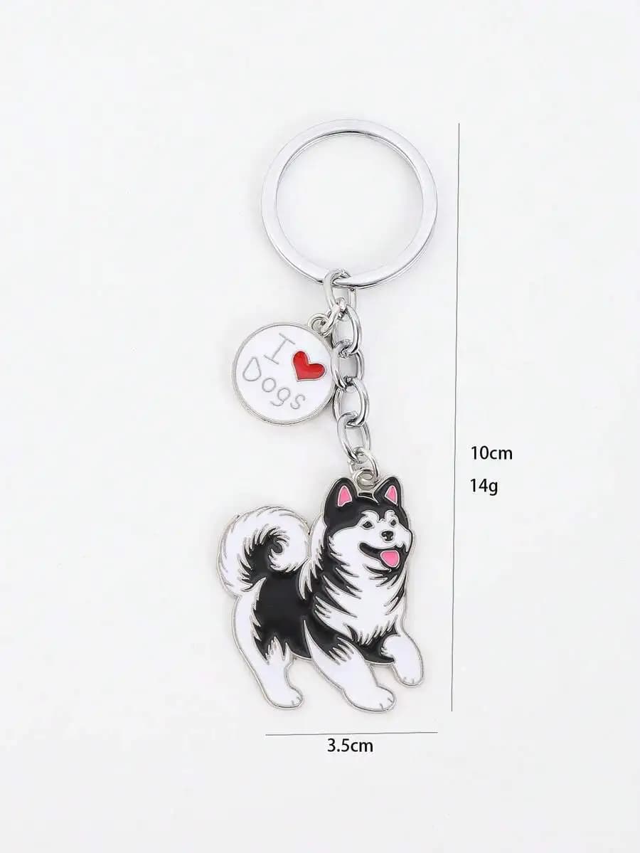 Metal Dog Keychain With I Love Dogs Charm For Adults Car Bag Backpack Accessory