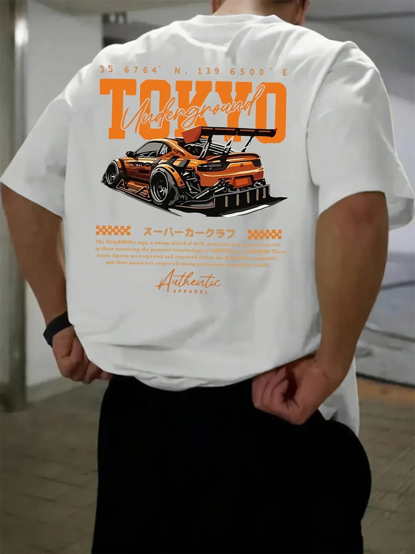 Men's Summer Cotton Fashionable Casual Loose S-3XL Size Japanese Tokyo Pattern Printed Round Neck Short Sleeve Casual T-shirt