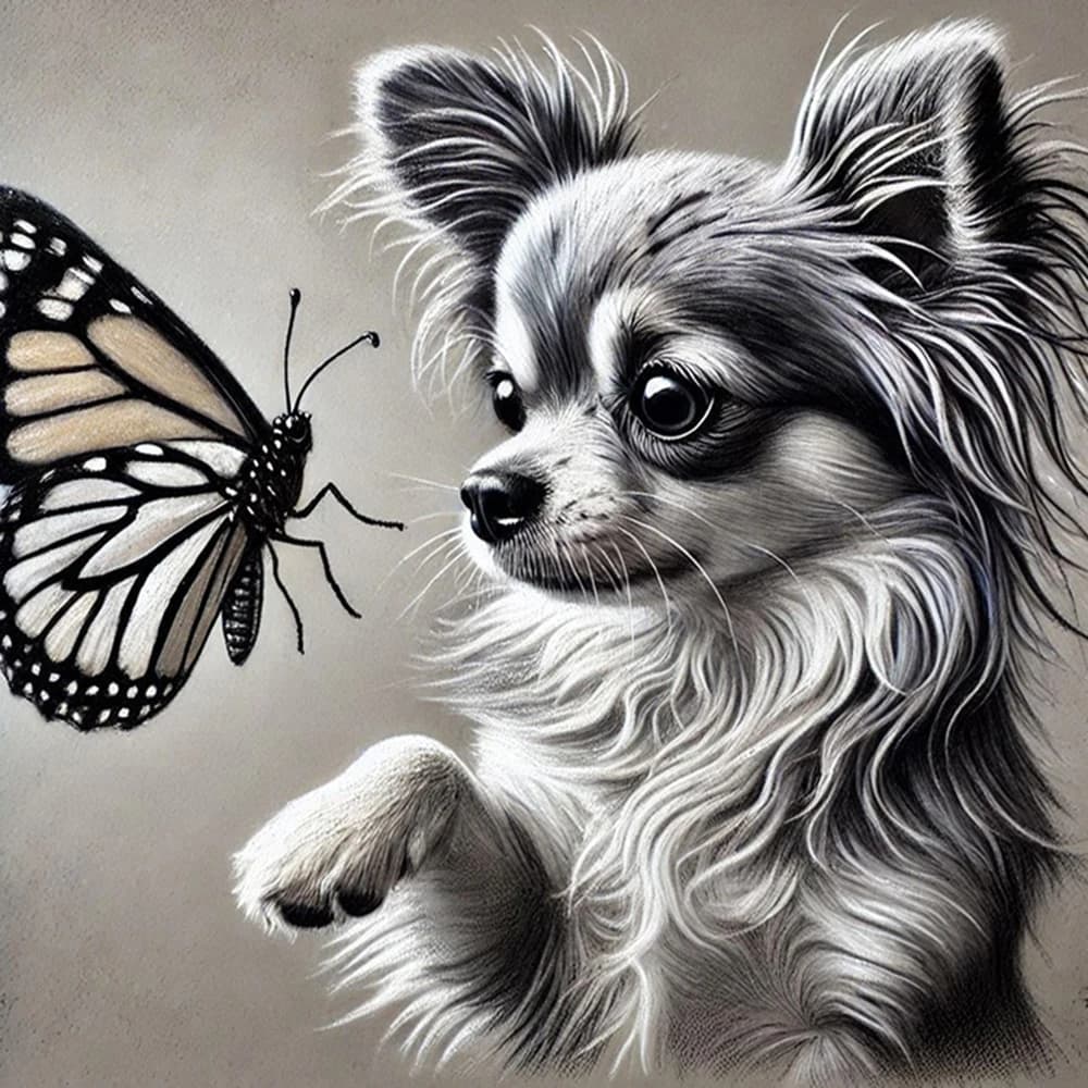 EverShine Pittura Diamante Farfalla Cane 5D Trapano Completo Mosaico Cucciolo Ricamo Fai da Te Immagine Animale di Strass Decor per la Casa