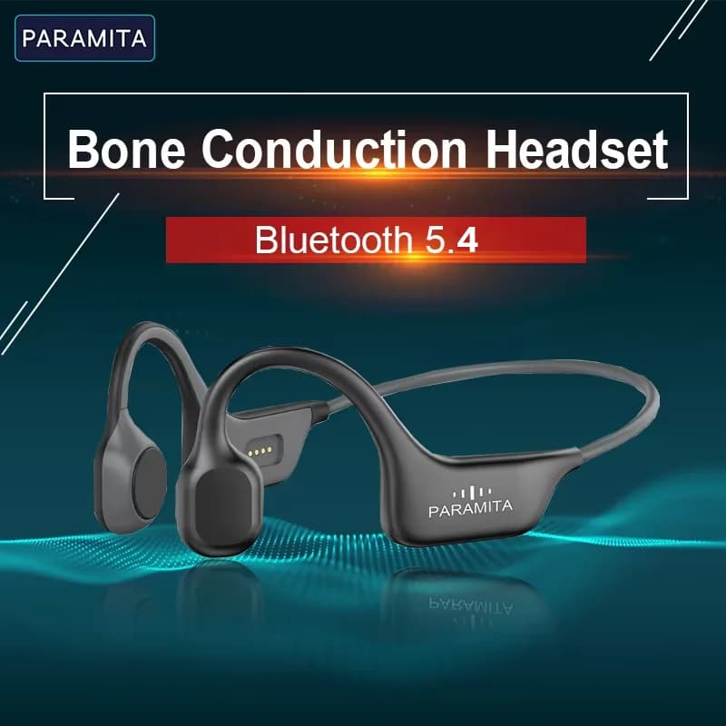Cuffie a conduzione ossea reale PARAMITA auricolari Wireless Bluetooth cuffie sportive impermeabili con microfono per allenamenti in esecuzione