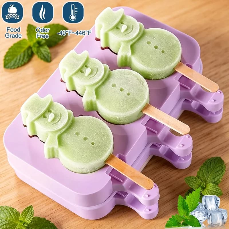 Stampo in silicone riutilizzabile per ghiaccioli con coperchio, per gelato fatto in casa, stampo fai da te per ghiaccioli a bastoncino, vassoio per ghiaccioli, facile da sformare