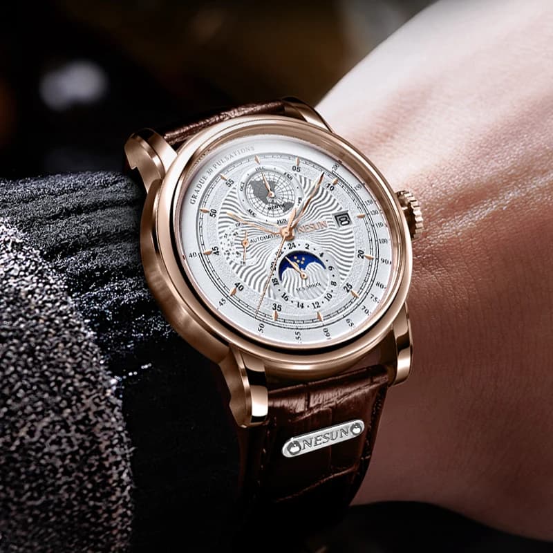 Men's automatic mechanical watch, multifunctional mechanical watch, skeleton watch, gentleman's wristwatch