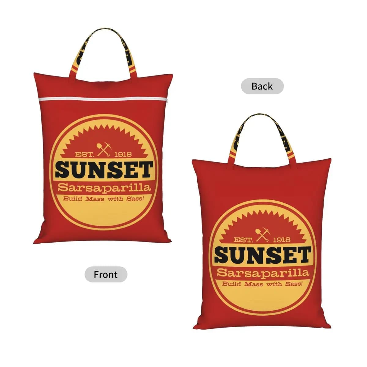 Vintage Sunset Sarsaparilla Logo Travel Laundry Bag Waterproof Reusable Dirty Clothes Pouch Gym Yoga Vacation Washing Basket