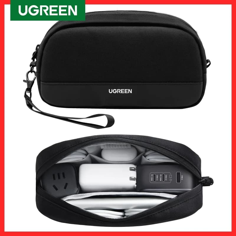 UGREEN Custodia per organizer Custodia per organizer Dimensioni S/M per auricolari Cavo USB Cellulari Caricatore PC Borsa per accessori per laptop digitali
