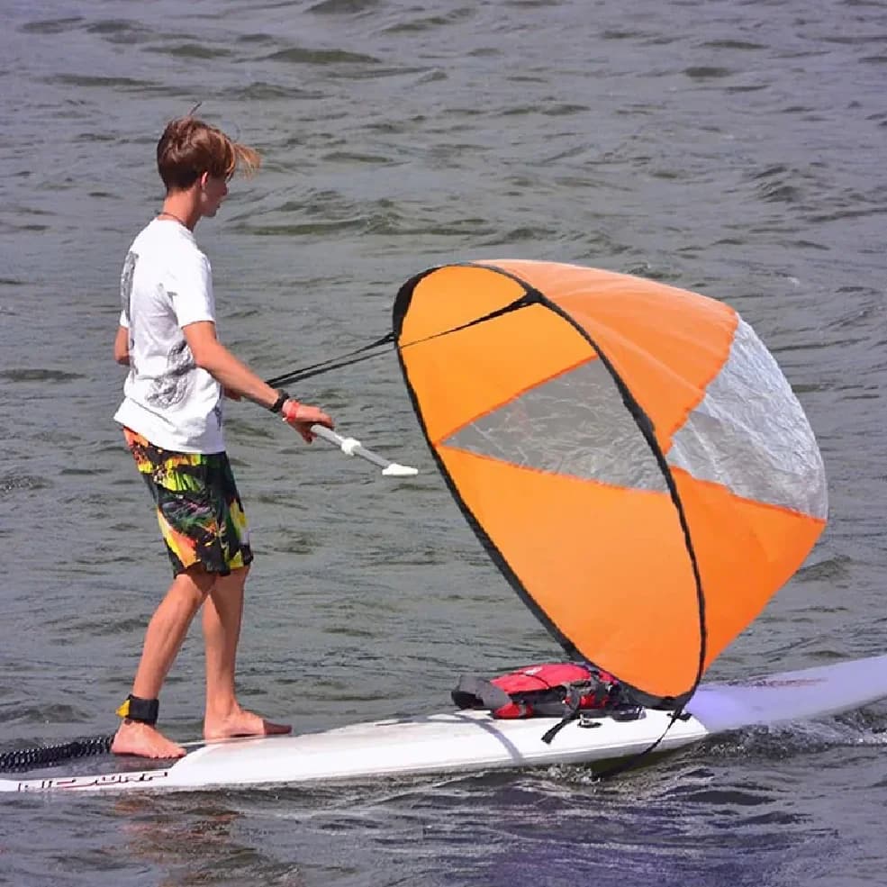 Accessori per tavole da SUP: Pagaia da Downwind, Vela da traino per canoa gonfiabile, Accessori per kayak con finestra trasparente, Propulsori pieghevoli
