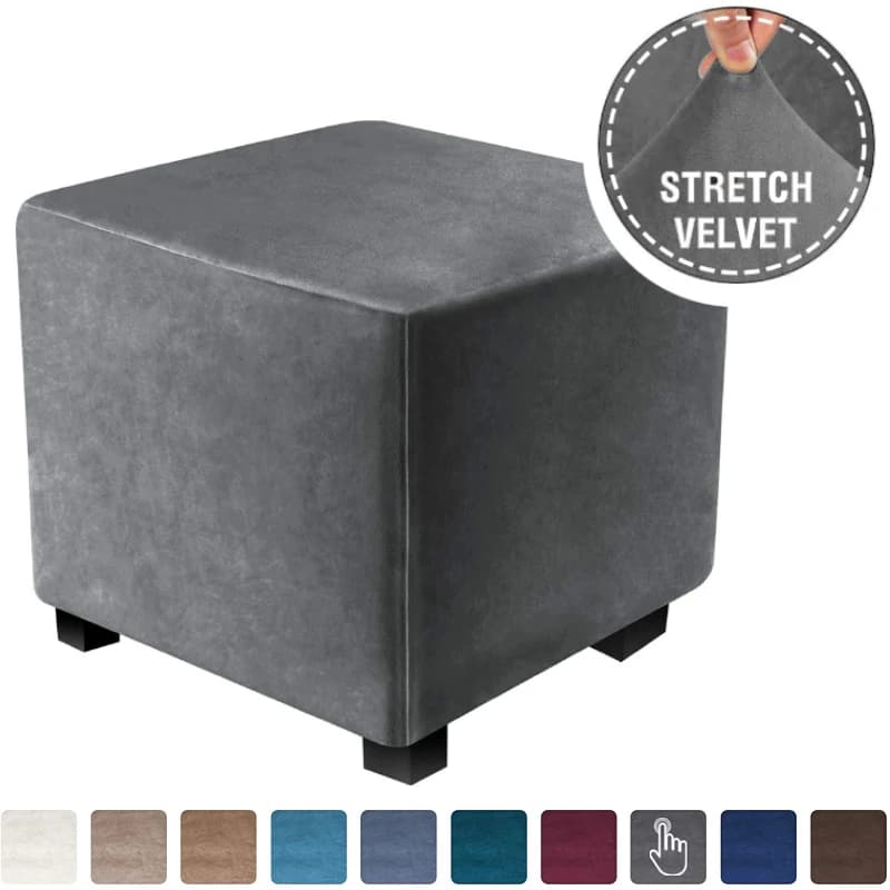 Thick 3 Size Thick Brass Velvet Covers Elastic footrest Covers Cups bench stool Covers Protective stool for washable furniture