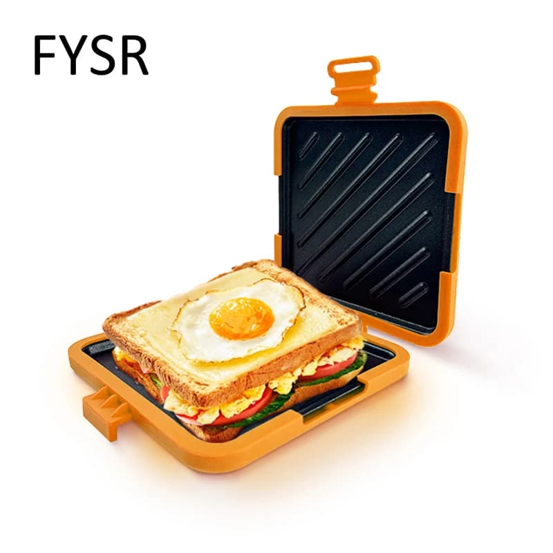 1 pc. Easy to use food silicone sandwich board for microwave with adjustable silicone straps, fast and uniform cooking for crispy toast