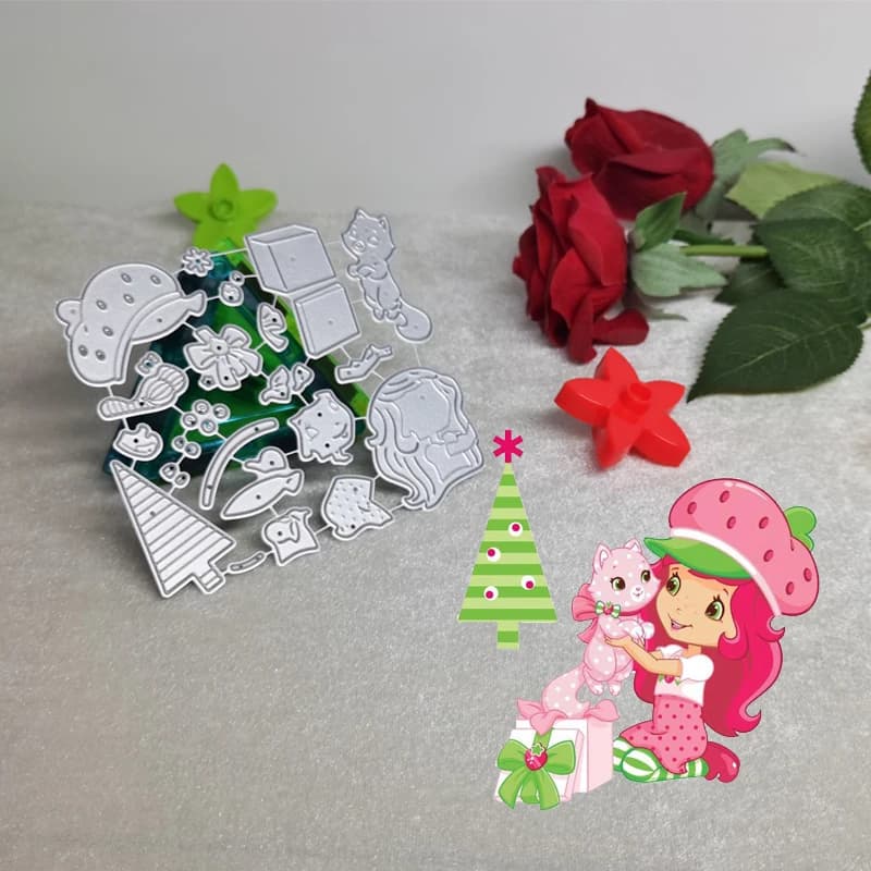 2023 Christmas Scrapbooking New Metal Cutting Dies Super Cute Gril con Cat Easy stencil fustellato Album Paper Card Handicrafts