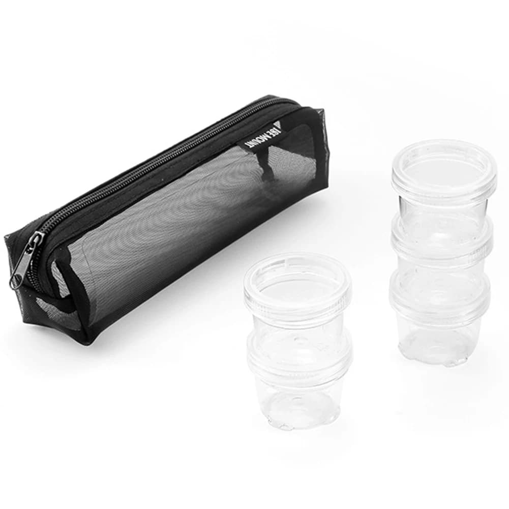 Set di contenitori per condimenti con 5 bottiglie trasparenti per condimenti Borsa per riporre condimenti Contenitore per condimenti da campeggio per barbecue da campeggio all'aperto