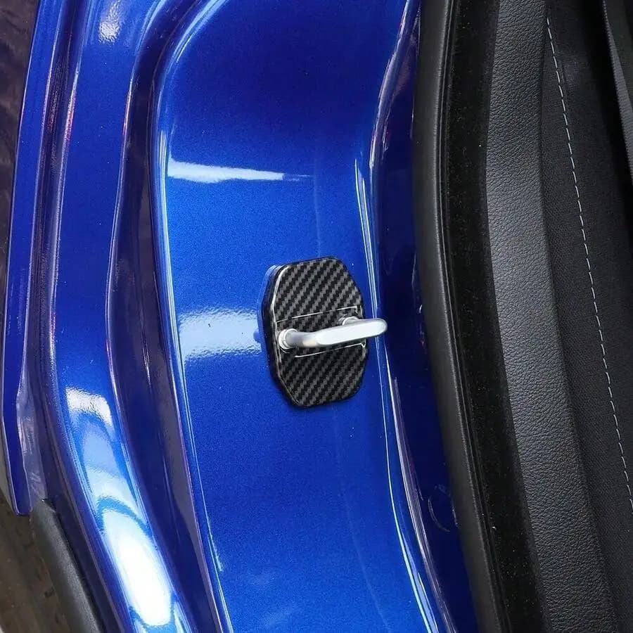 4x Car Door Lock Cover Buckle Protector Kit For Dodge Charger 2010+ Carbon Fiber