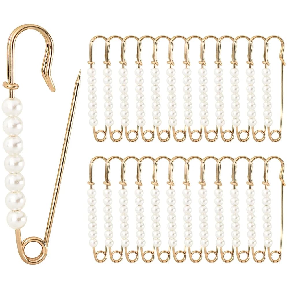 5 pcs pins with fake beads 2,95 inch towel pins with clip for women's knit sweater pants elegant skirt accessories for dressing