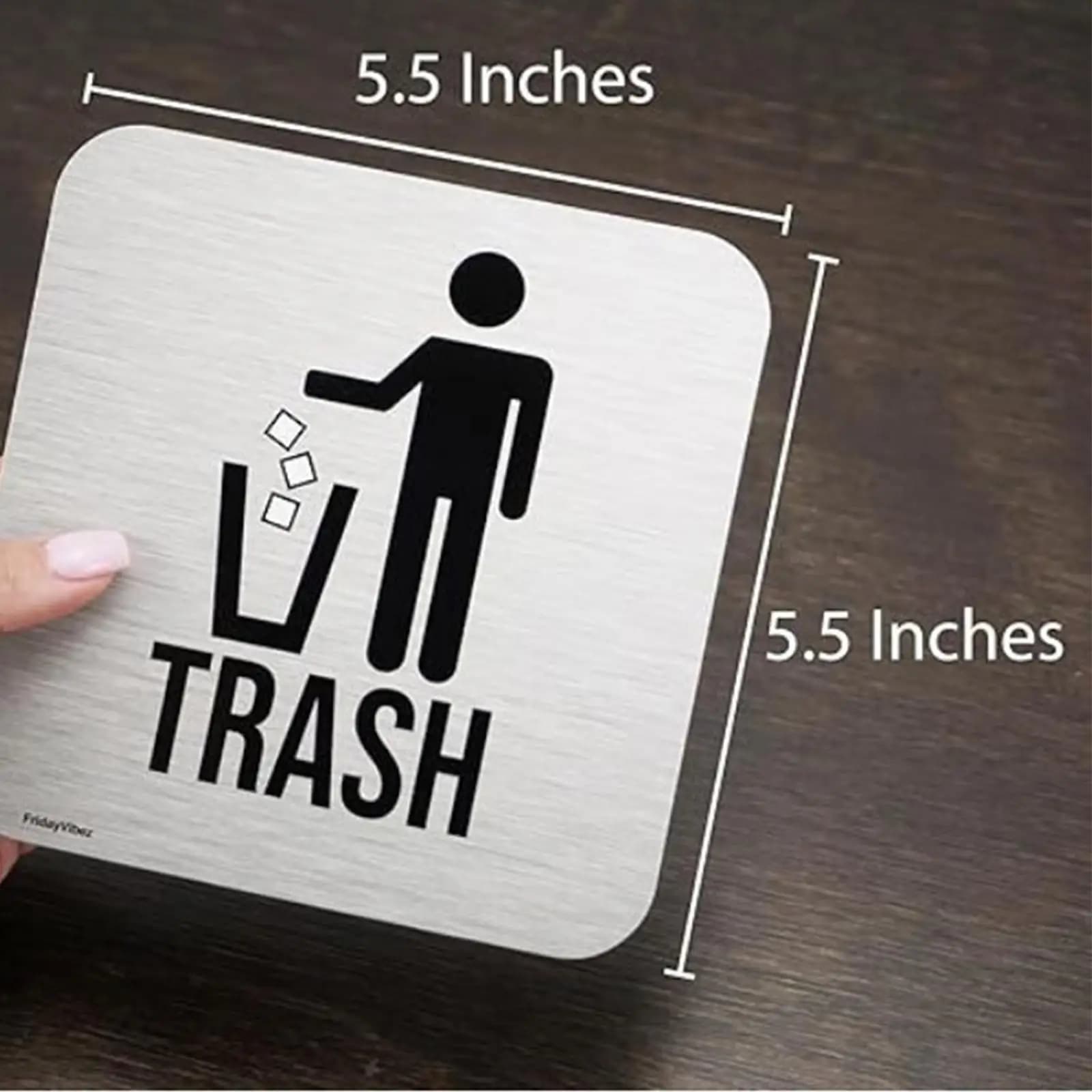 2Pcs Recycle and Trash Sign Set for Home Office Garbage Can Logo Symbol