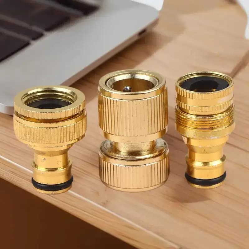 Set of 2 Standard Aluminum Connectors for Pipes - 4/6'' Quick Connector for Garden Pipes