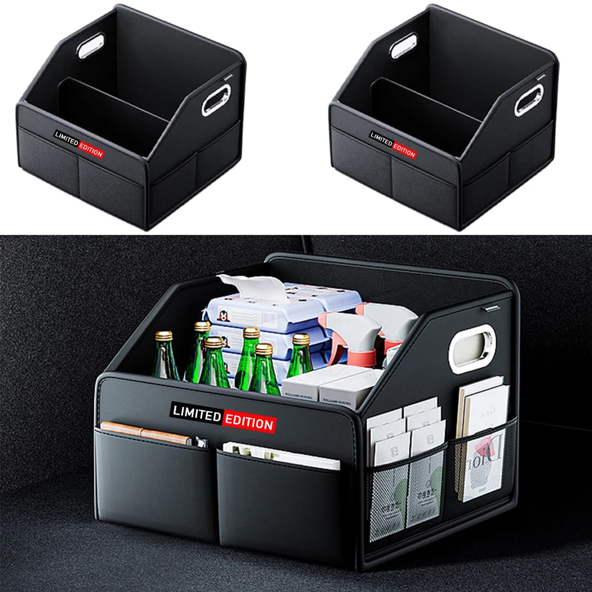 1pc PU In Pelle Baule di Un'auto Scatola di Immagazzinaggio Baule Posteriore Organizzatore Multiuso Per Toyota Lexus Nissan Per Chevrolet Hyundai KIA