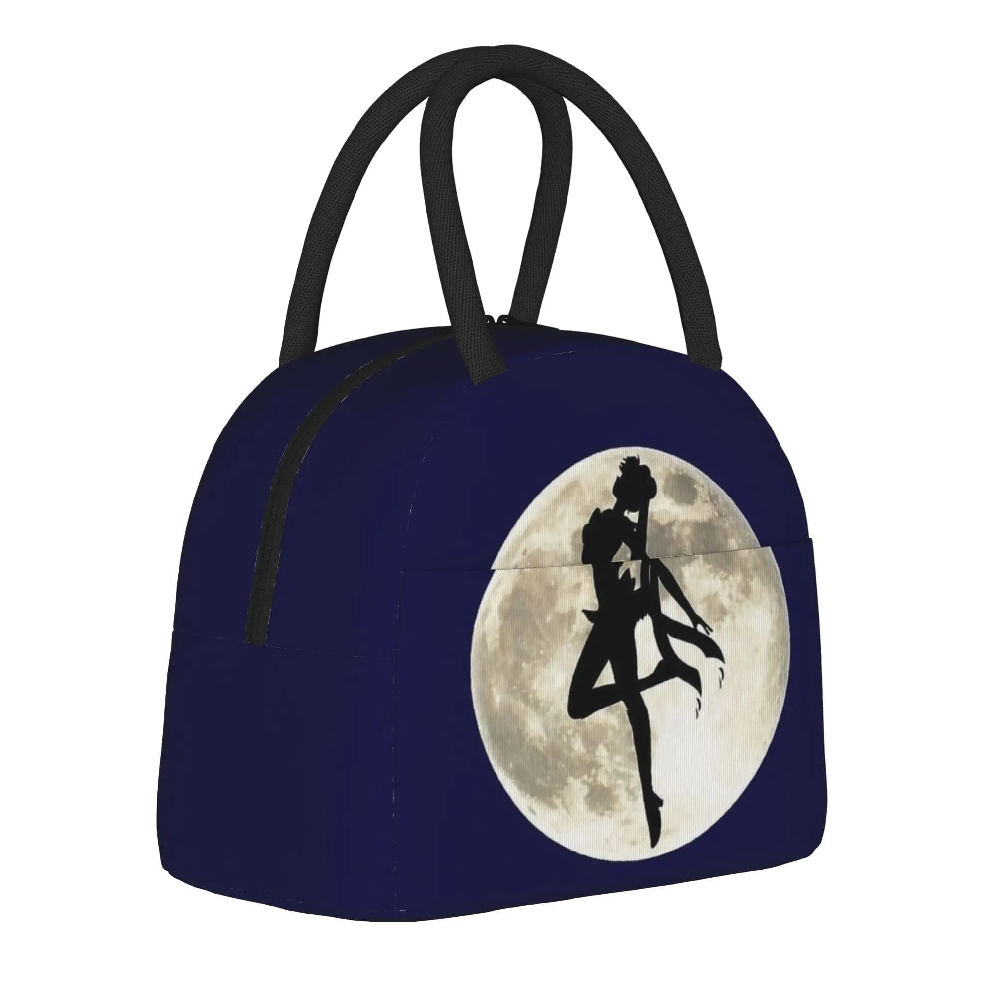 Borsa termica per il pranzo con silhouette di Sailor Moon, borsa termica riutilizzabile, contenitore per il pranzo, borsa grande per la scuola e l'uso all'aperto