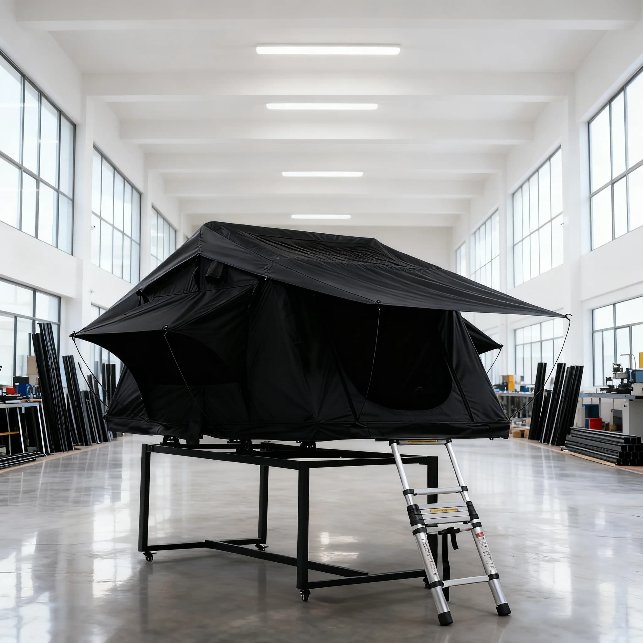 Mini tenda sul tetto di colore nero con apertura rapida Overland classica da campeggio da viaggio OEM