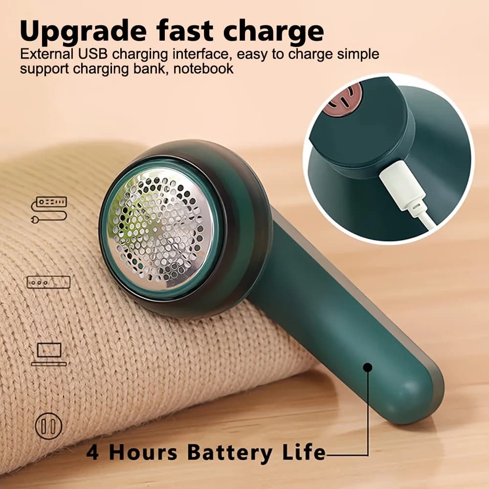 Rasoio per tessuti ricaricabile USB 1PC, levapelucchi portatile per vestiti, biancheria da letto, mobili, moquette, divano, strumento per la pulizia