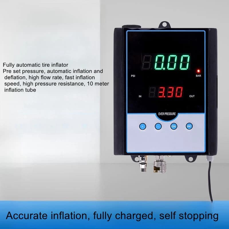 Gonfiatore automatico per pneumatici, display digitale a parete, pompa di gonfiaggio, negozio di pneumatici per auto, negozio di riparazioni auto