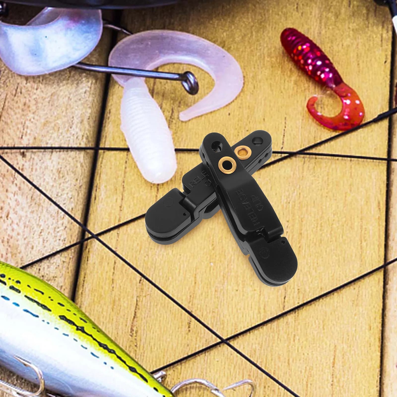 Clip da pesca da trascinamento da 2 pezzi con protezione imbottita Strumento sicuro per il rilascio della fibbia a scatto per accessori per la pesca alla traina e down-rigger