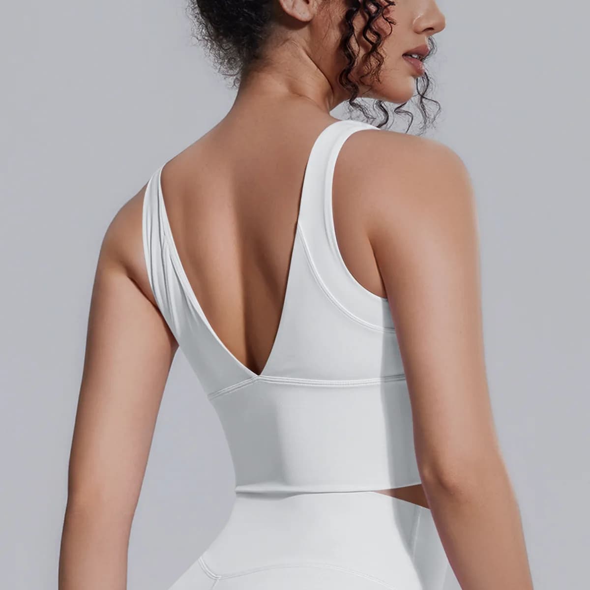 Women Deep V Back Push Up Sports Bra Fitness Tank Running Workout Top Gym Underwear Wide Strap Yoga Vest Training Sport Tops