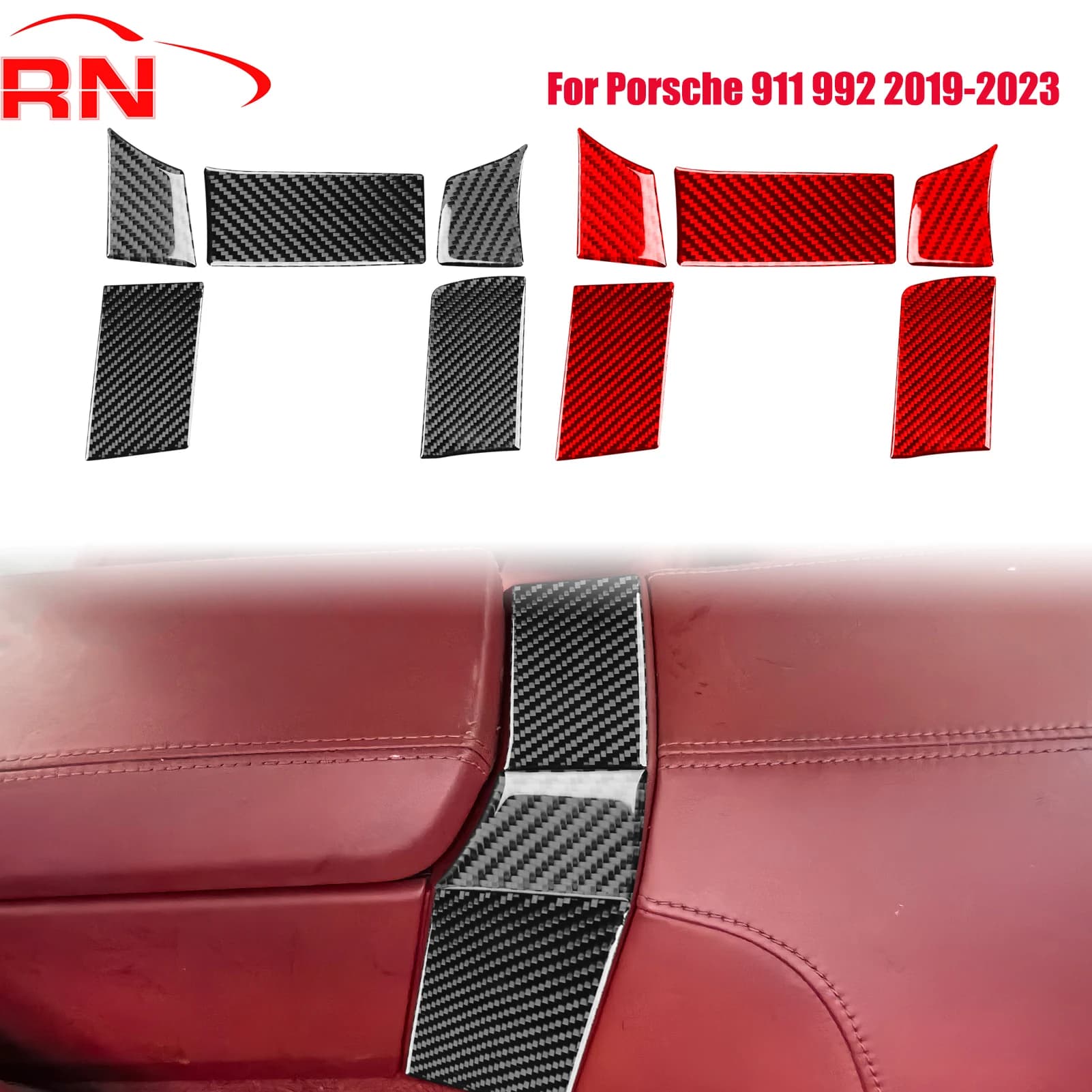 Per Porsche 911 992 2019-2023 Modificato Forgiato In Fibra di Carbonio Auto Bracciolo Posteriore Box Pannello Interno Piano Adesivo Decorativo