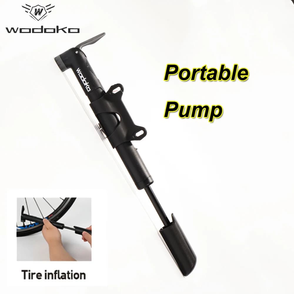 Wodoko 120PSI Portable Hand Bike Pump Mini Air Inflator Fits Presta Schrader Valves for Road MTB Folding E-Bike Bicycle Accessor