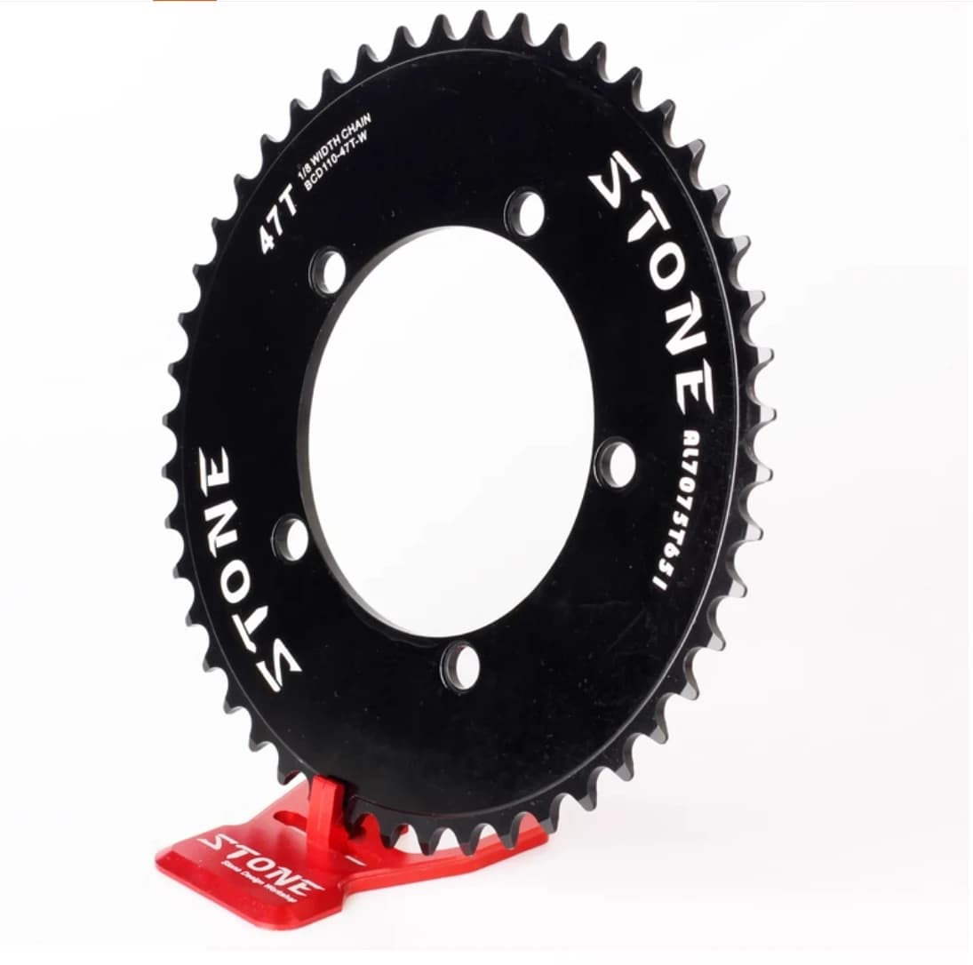 Corona per bici da pista a scatto fisso in pietra Catena da 1/8" BCD110 Ruota a catena ad anello grande da 42T a 60T 110bcd