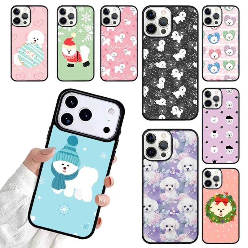 Cute Bichon Frise Puppy Dog Phone Case For iPhone 17 16 15 14 13 12 11 Pro Max 17air Shockproof Cover Fundas