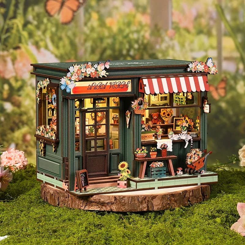 Wooden Doll Houses DIY Miniature Dollhouse Kits 3D Puzzle Book Nook Assembly Model With Light Ideal Desktop Home Decor Xmas Gift