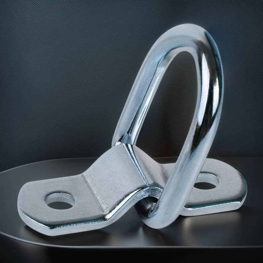 4Pcs 3/8 Heavy Duty Anchor Lashing Ring 2400LBS Goods Tie Down Surface Mount D-Ring for Trailers Trucks RV Camper Surface Mount