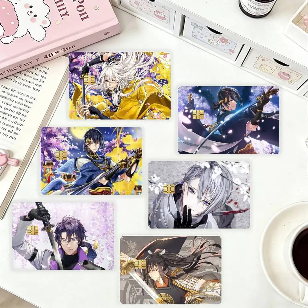 Adesivi Protettivi Impermeabili HD per Carte di Credito e Carte da Gioco Ispirati all'Anime Touken Ranbu