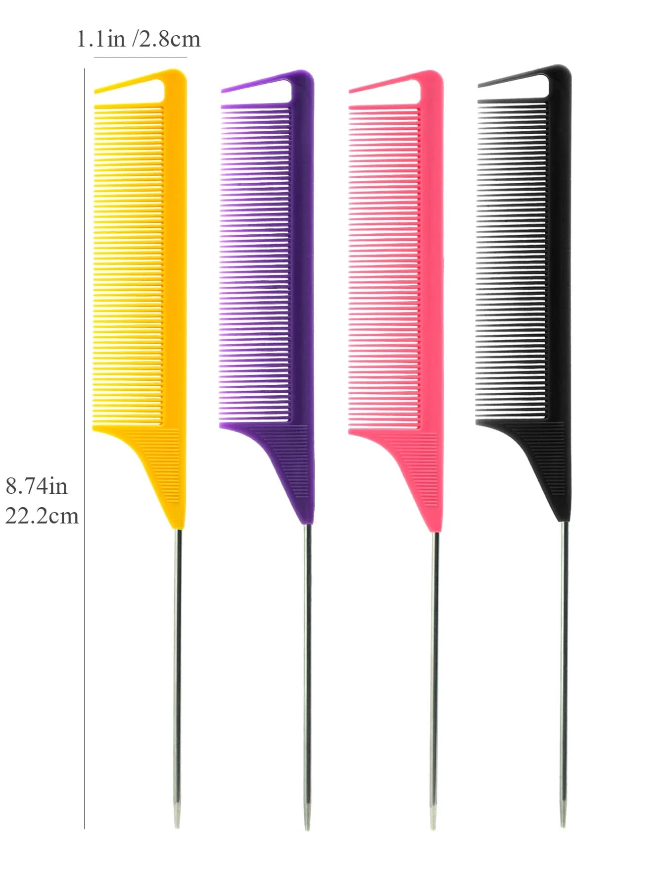 Tail combs Barber accessories Pro Coda toe Hairdresser Styling Anti-static comb Hair brush Steel needle Pin Rat