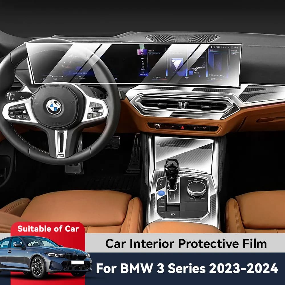 Pellicola Protettiva Interna Anti-Graffio in TPU per Schermo di Navigazione Centrale Auto GPS per BMW Serie 3 G21 2023 2024
