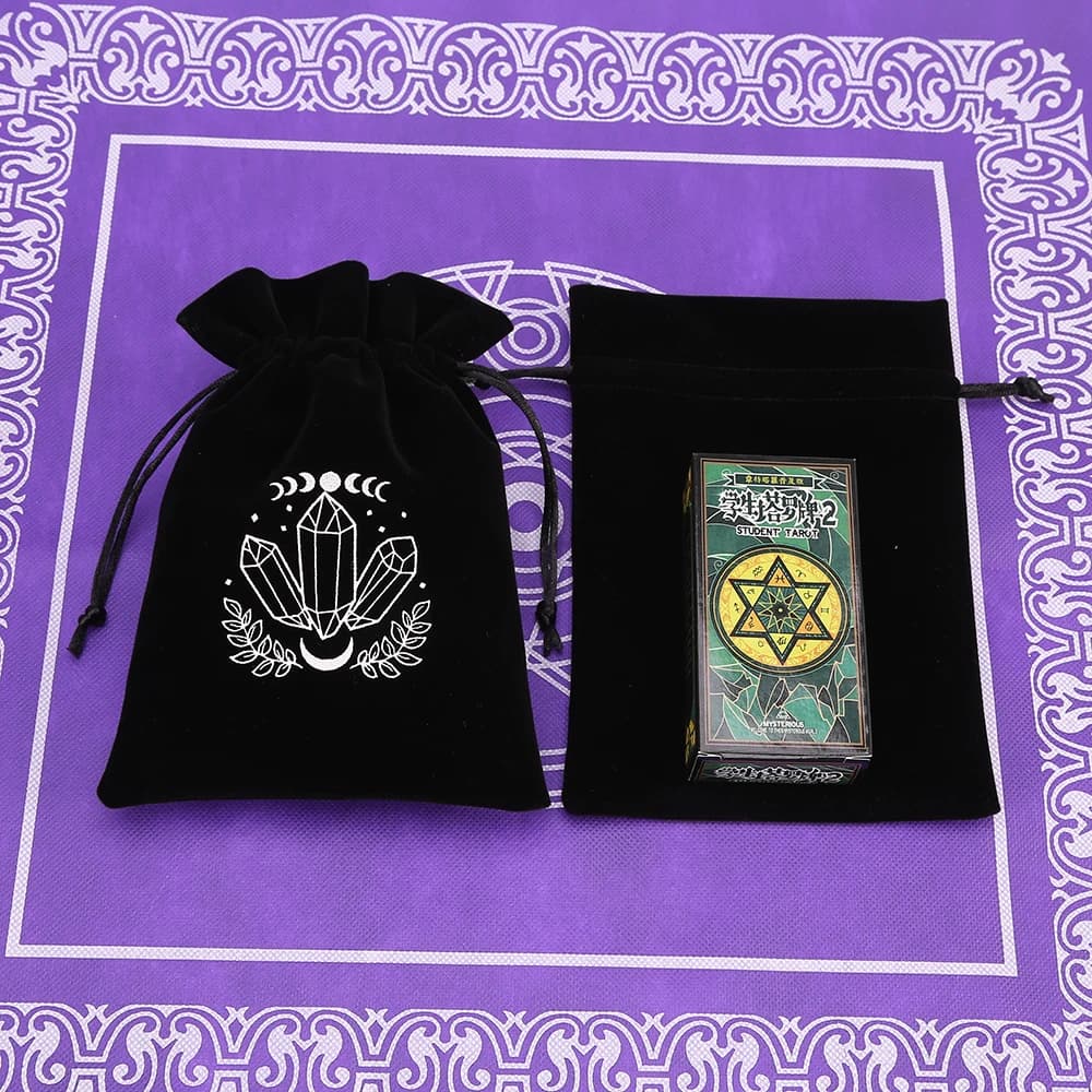 1 pezzo 13x18 cm Tarocchi di velluto nero Borsa Carte Oracle Storage Rune Costellazione Strega Divinazione Accessori Gioielli Custodia per dadi