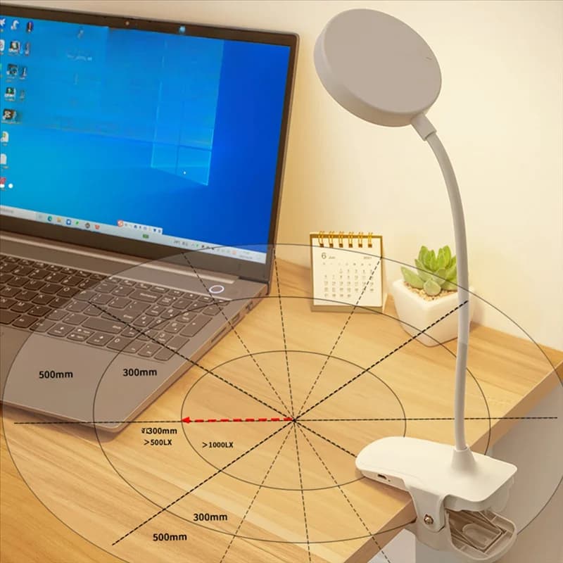 Lampada da libro A50I con clip Lampada da libro a LED con regolazione a 3 livelli, lampada da lettura flessibile a collo di cigno per scrivania da letto, luce notturna delicata per gli occhi