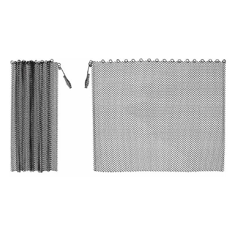 【EFFICIENT】2 pezzi-Per stufa antincendio a legna 20" X 24" Tenda a rete per schermo per camino - Catena di protezione anticintille inclusa