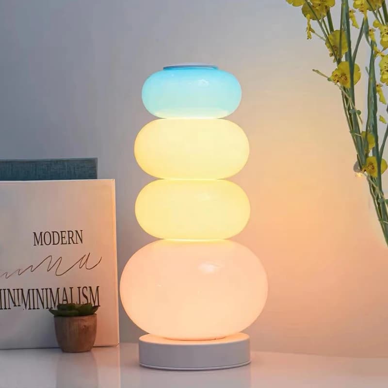 Creativo LED Candy String Arcobaleno Lampada da tavolo Camera dei bambini Ragazza Camera da letto Lampada da scrivania Luce notturna Soggiorno Decorazione Lampada da atmosfera leti