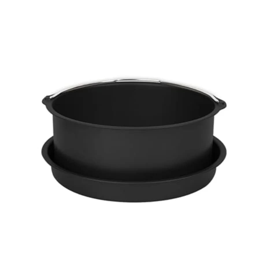 Air Fryer Cake Pan, Two 6-Inch Baking Pans for Air Fryers, Compatible with Most Air Fryer, Oven, and Instant Pot Brands, Featur