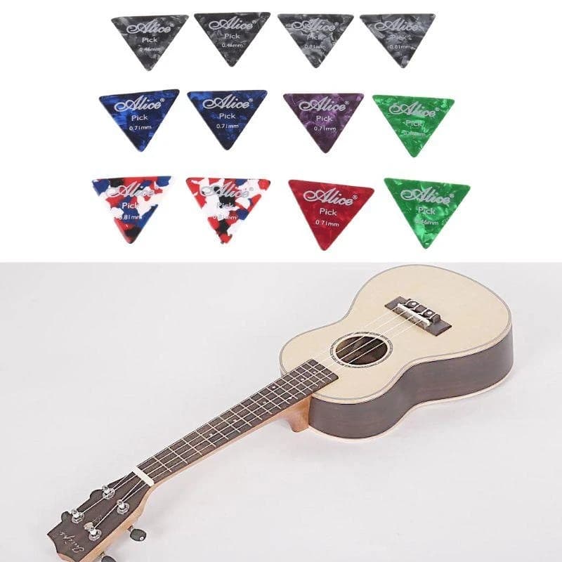 Plettri per chitarra in plastica da 12 pezzi, 77UF, grandi, per plettri triangolari, per strimpellare folk