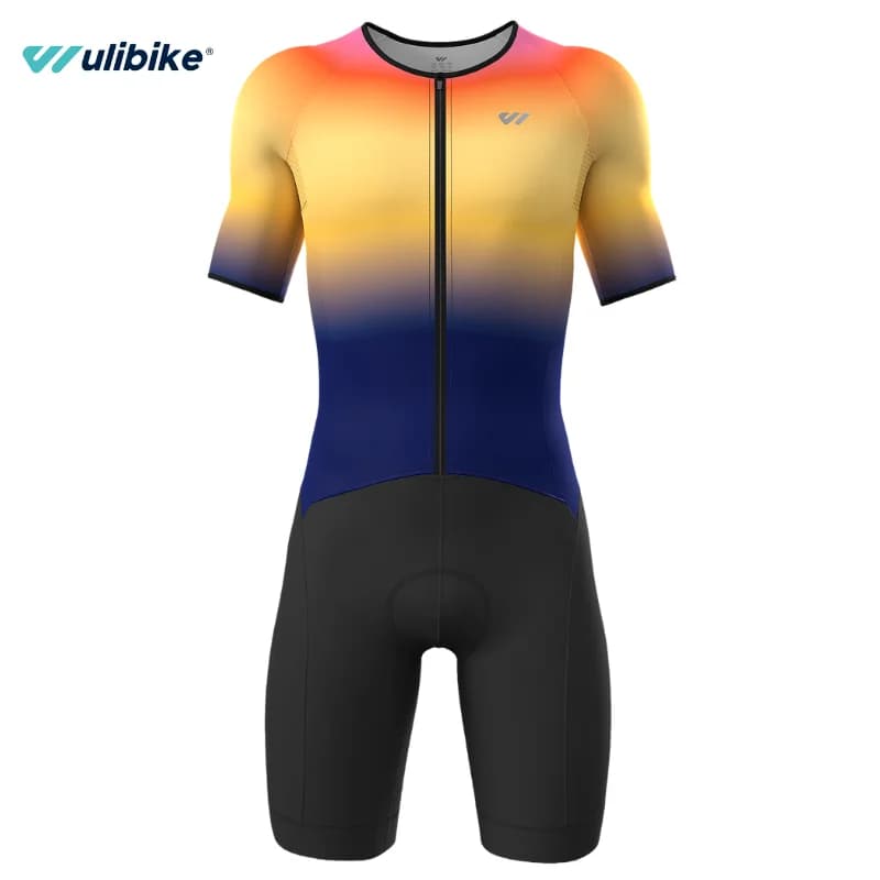 Wulibike tuta da Triathlon da uomo Trisuit Race Skinsuit tuta da ciclismo Speed Suit Swimskin Bike Swim Run