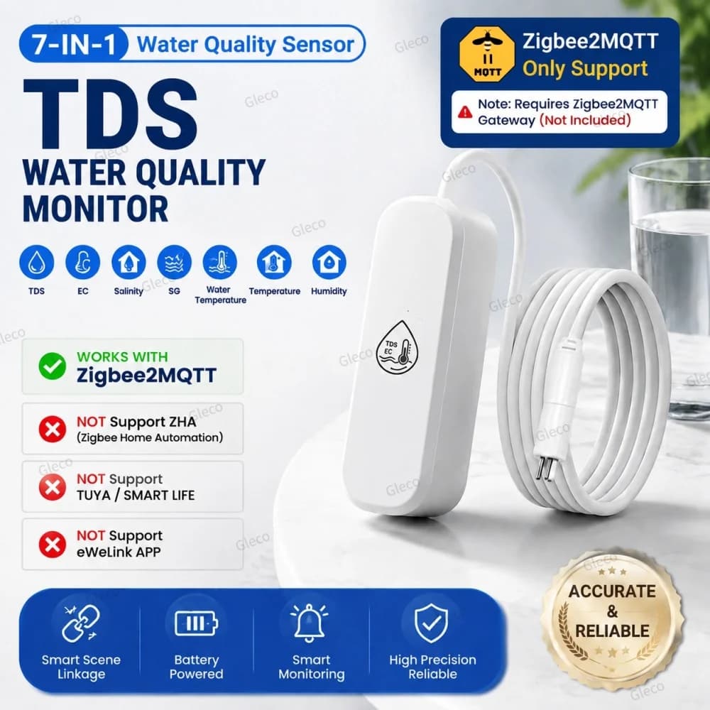 Zigbee Water Quality Monitor Sensor Temperature TDS ES Meter Salinity S.G Humidity Tester For Drinking Water Aquariums 2MQTT